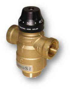 Picture of MODVSOL | Miscelatore termostatico antiscottatura Cod. 03730-F4-2.5 - Attacchi 3/4" G/F - Kvs 2.5 - Layout Asimmetrico "L"