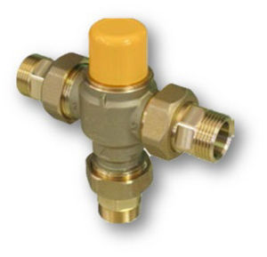 Picture of MODVSOL | Valvola deviatrice termostatica 48°C Cod. 03789-1.7-S - Attacchi a Bocchettone 3/4" G/M - Kvs 1.7 - Layout Simmetrico