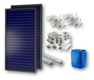 Picture of FKF 240 V | Kit 1 Collettore Solare  + Telaio per Falda con Tegole + Raccordi + 20 litri Antigelo