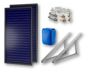 Picture of FKF 200 V | Kit 1 Collettore Solare  + Telaio per Tetto Piano-Terra + Raccordi + 20 litri Antigelo