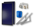 Immagine di FKF 200 V | Kit 2 Collettori Solari  + Telaio per Tetto Piano-Terra + Raccordi + 20 litri Antigelo