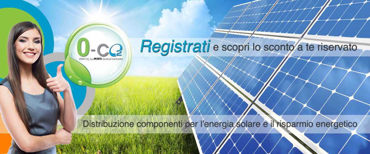 0co2 - Distribuzione componenti per l'energia solare ed il risparmio energetico - Registrati